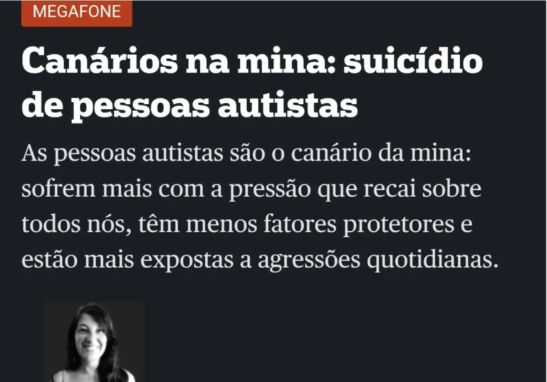 Artigo no Público "Canários na mina: suicídio de pessoas autistas"